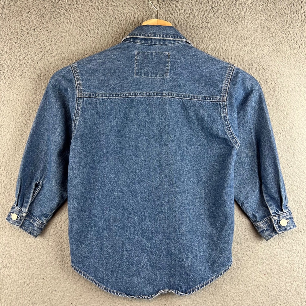 Levis Kids Medium Wash Blue Denim Button Down Shirt Size 6 - Picture 2 of 8